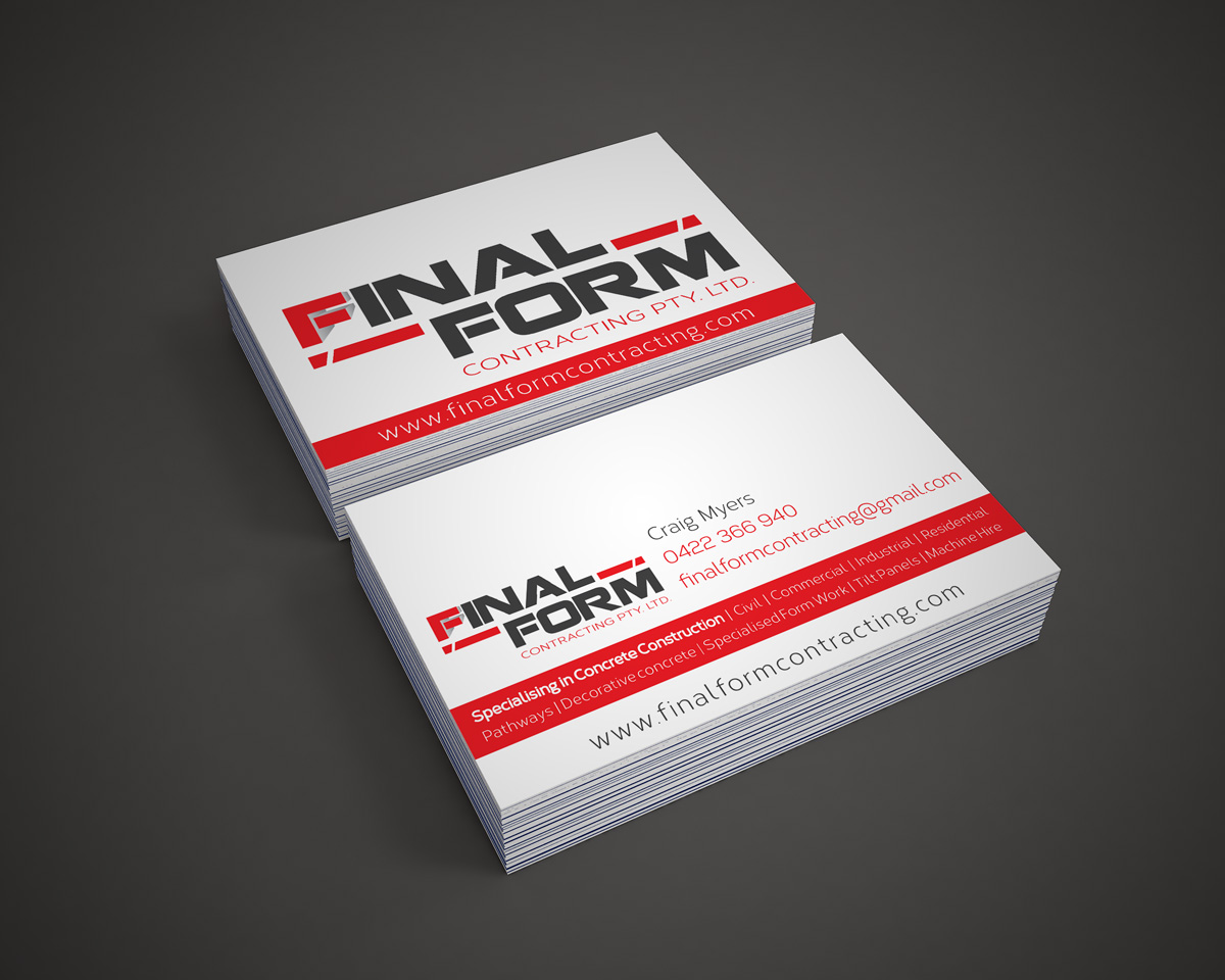 Final Form Contracting Business Card Design